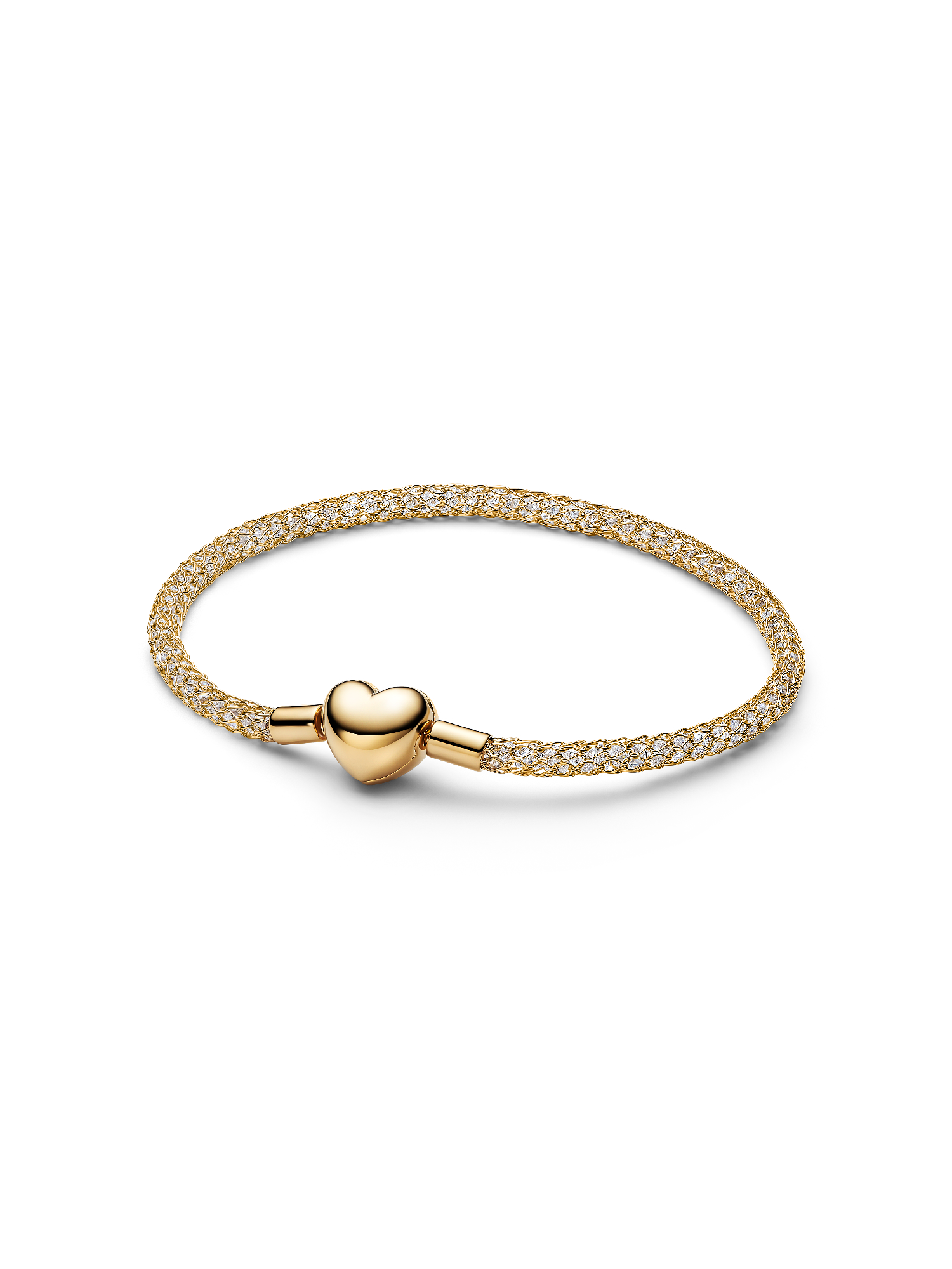 Heart Clasp Sparkling Mesh Bracelet