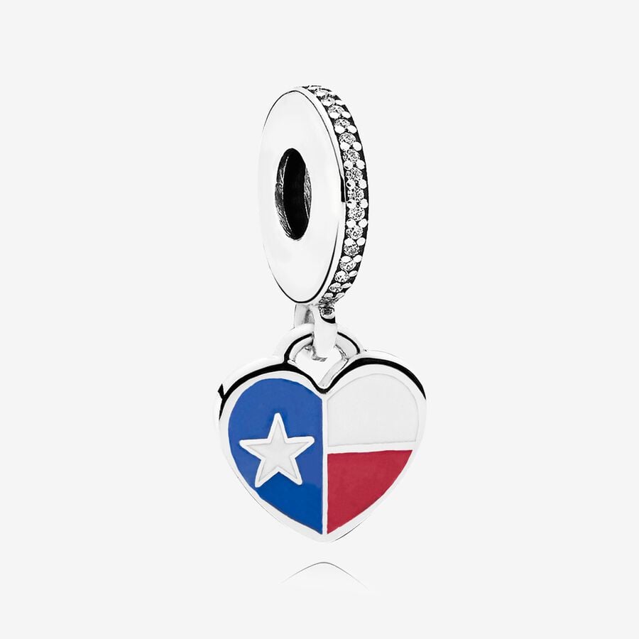 Texas Flag Heart Dangle Charm image number 0
