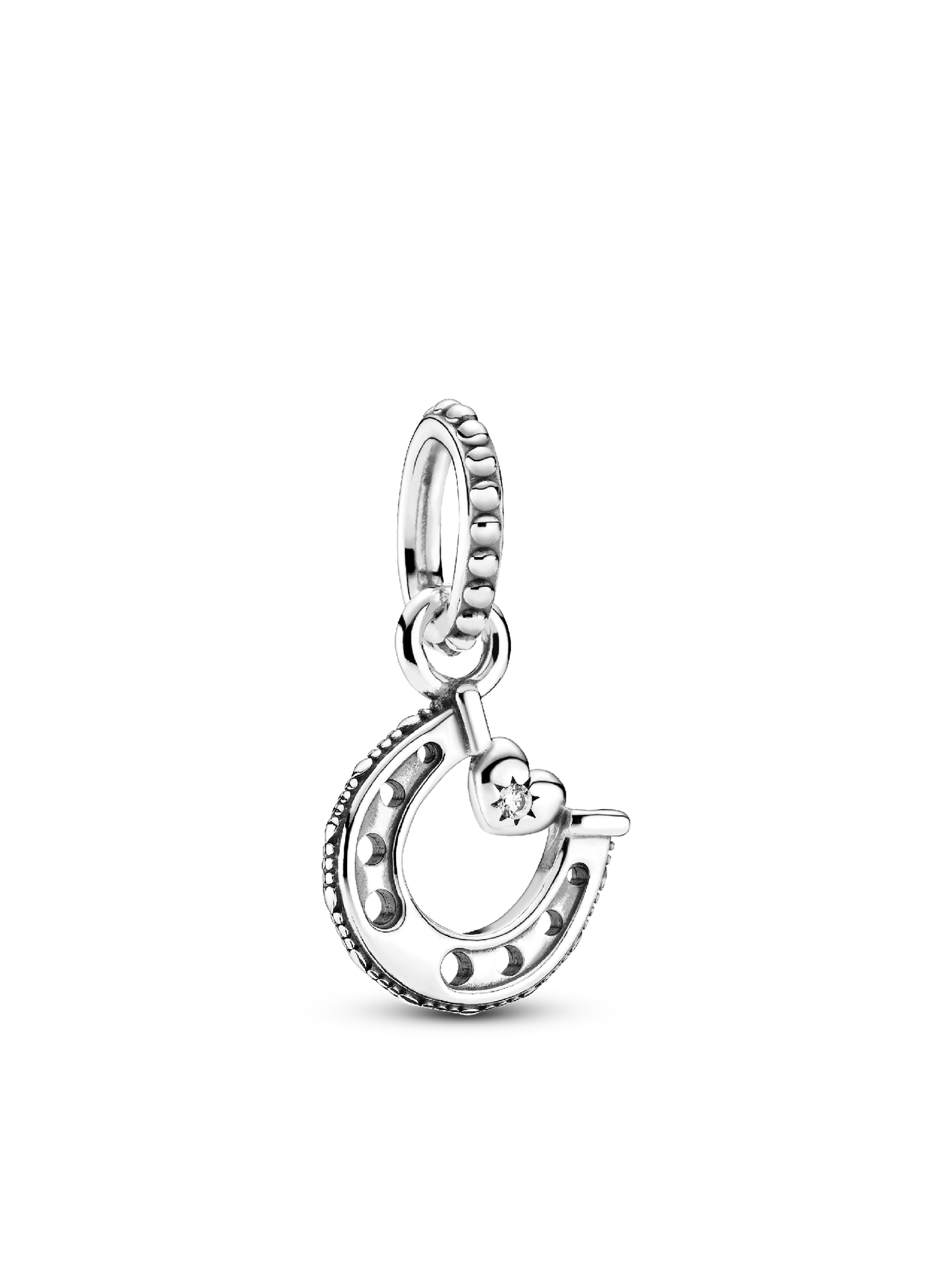 Женский шарм Pandora Good Luck Horseshoe Dangle Charm, цвет: Серебро — фото 1