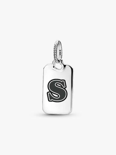 Letter S Rectangle Pendant