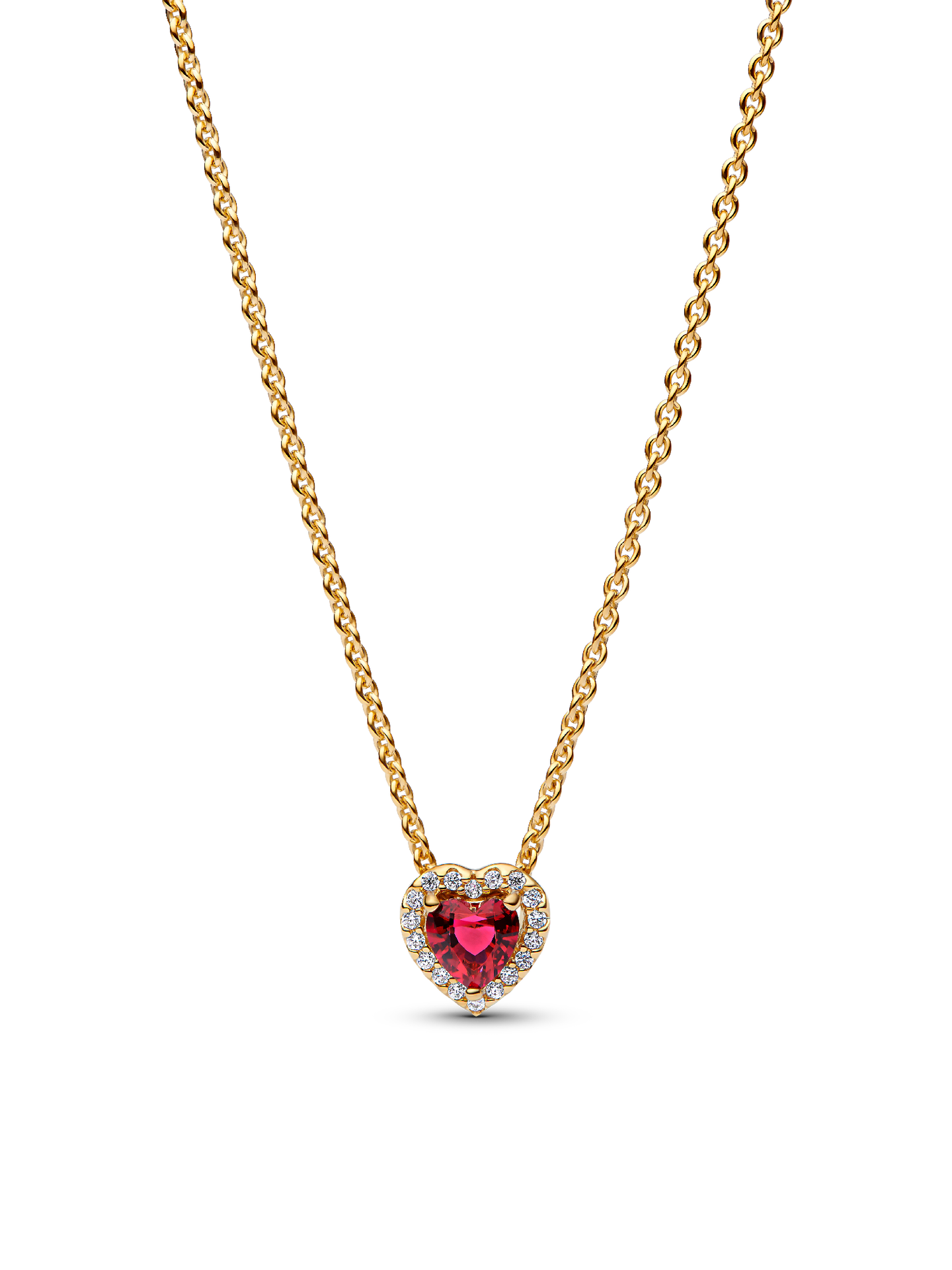 Женское колье Pandora Elevated Heart, Gold plated, цвет: Позолоченный — фото 1
