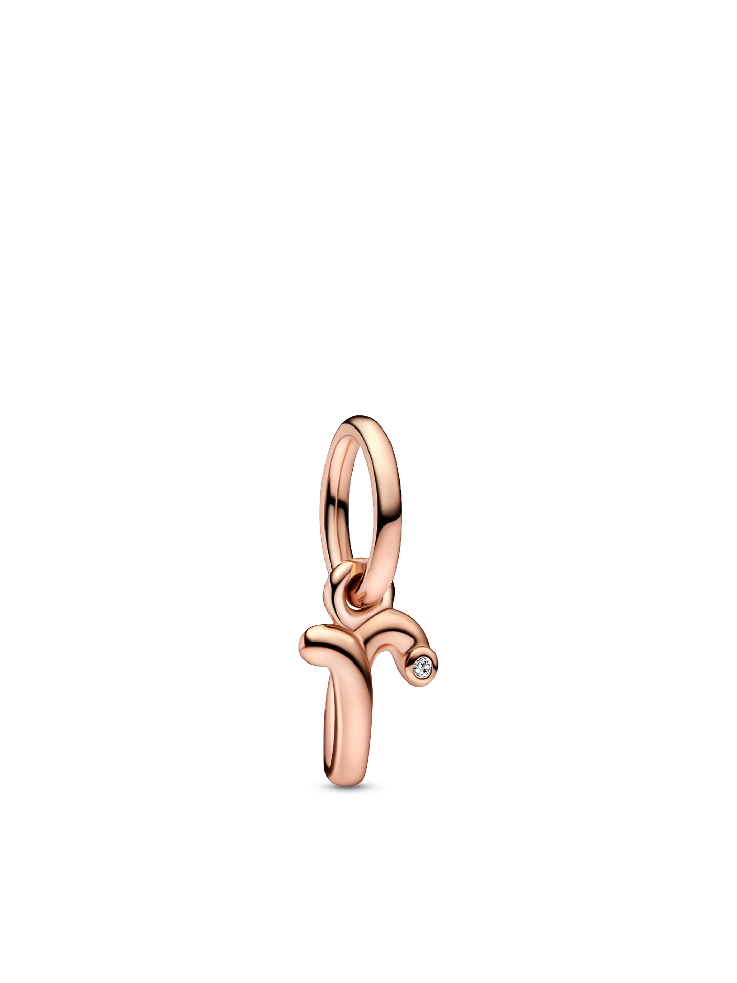 Женский шарм Pandora Letter R Script Alphabet Dangle Charm, цвет: Покрытие розовым золотом — фото 1