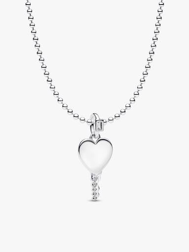Engravable Heart Key Pendant Necklace