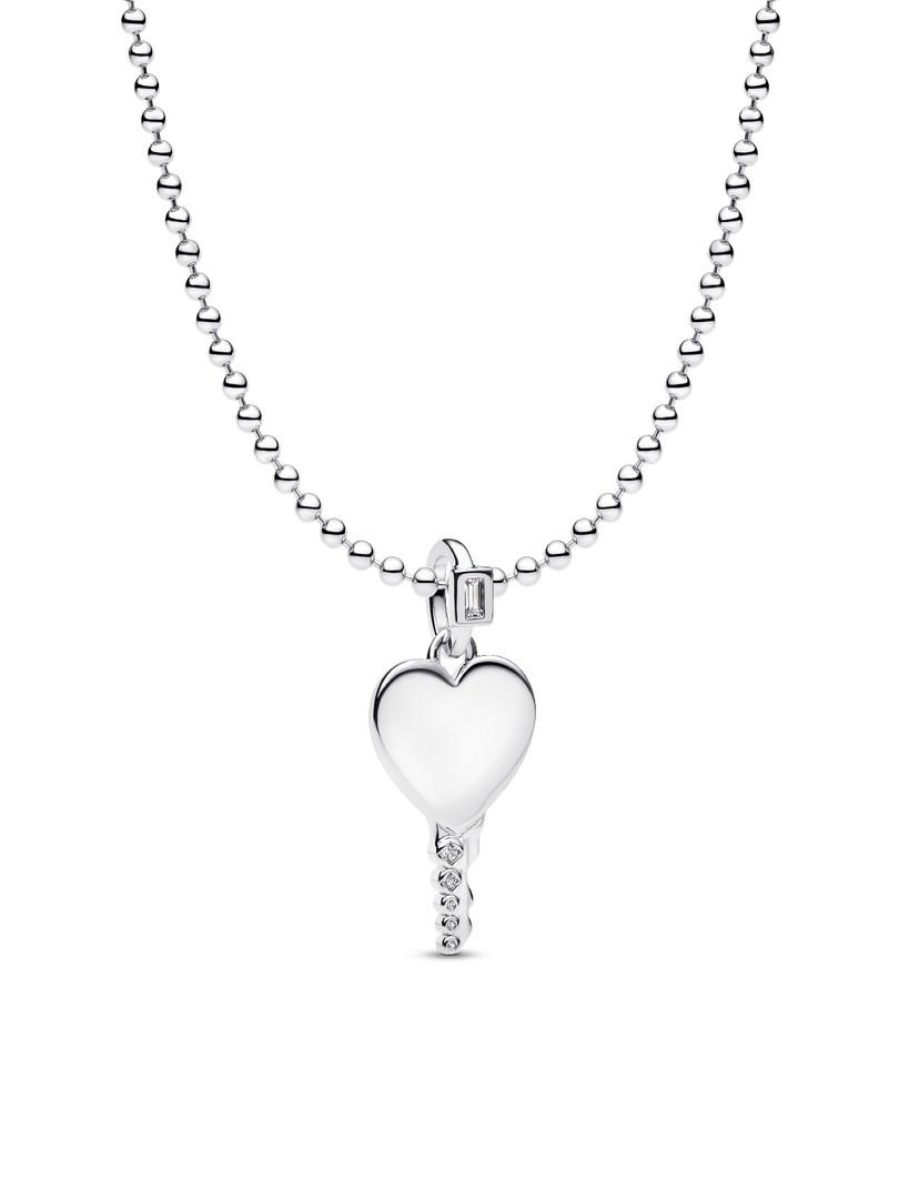 Engravable Heart Key Pendant Necklace