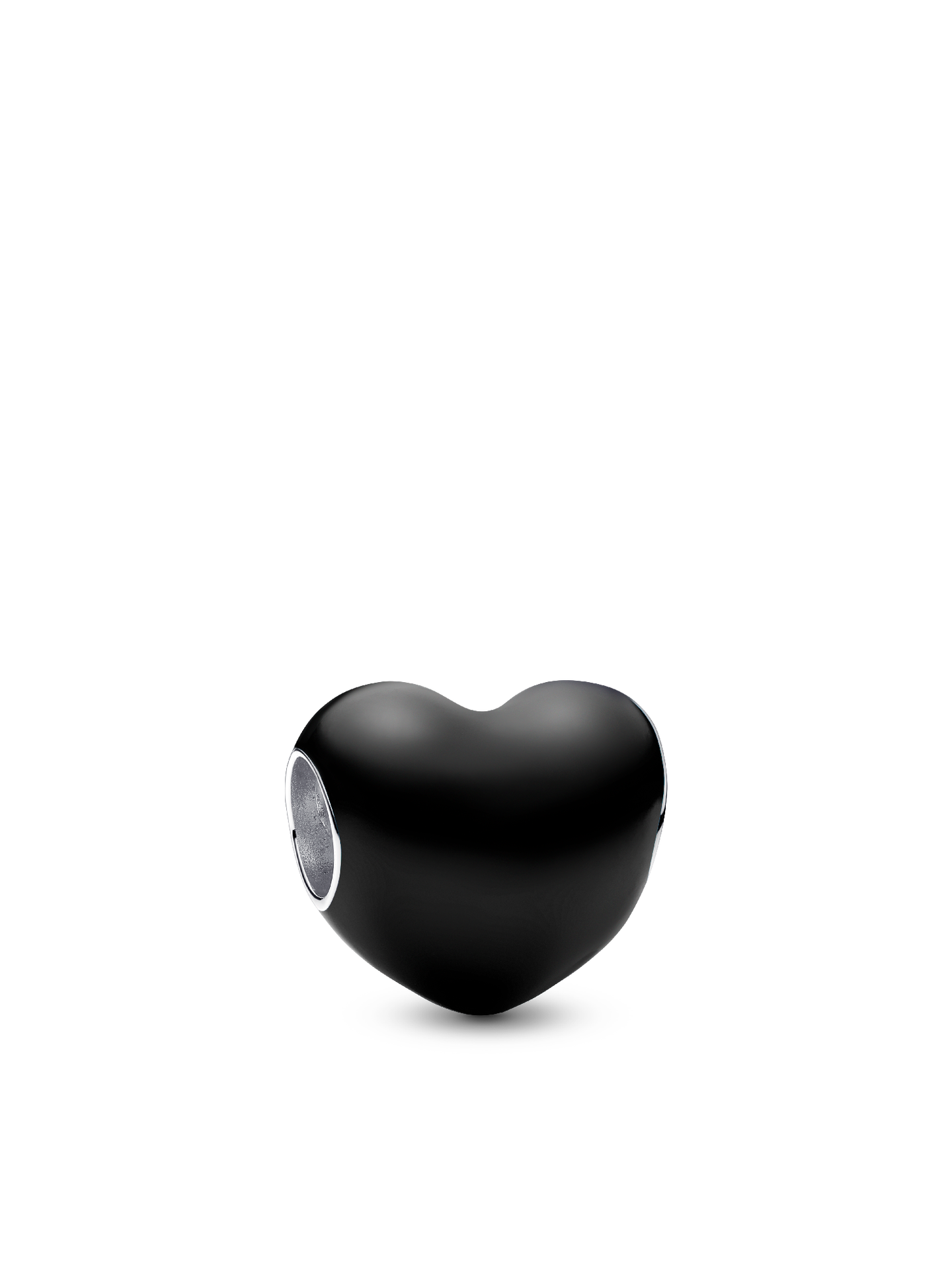 Женский шарм Pandora Black Heart Charm, цвет: Серебро — фото 1