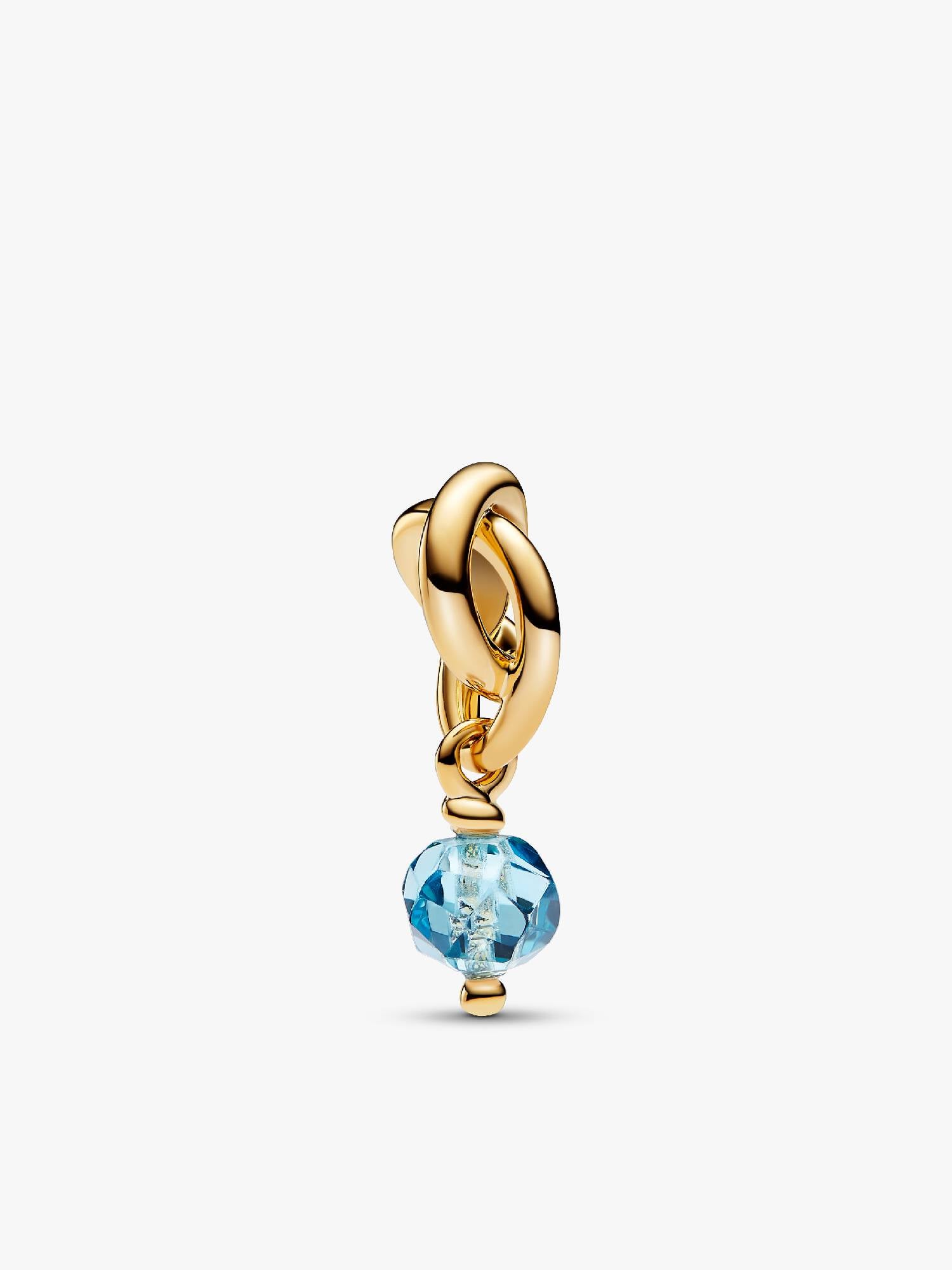 Faceted Sea Aqua Blue Eternity Circle Dangle Charm