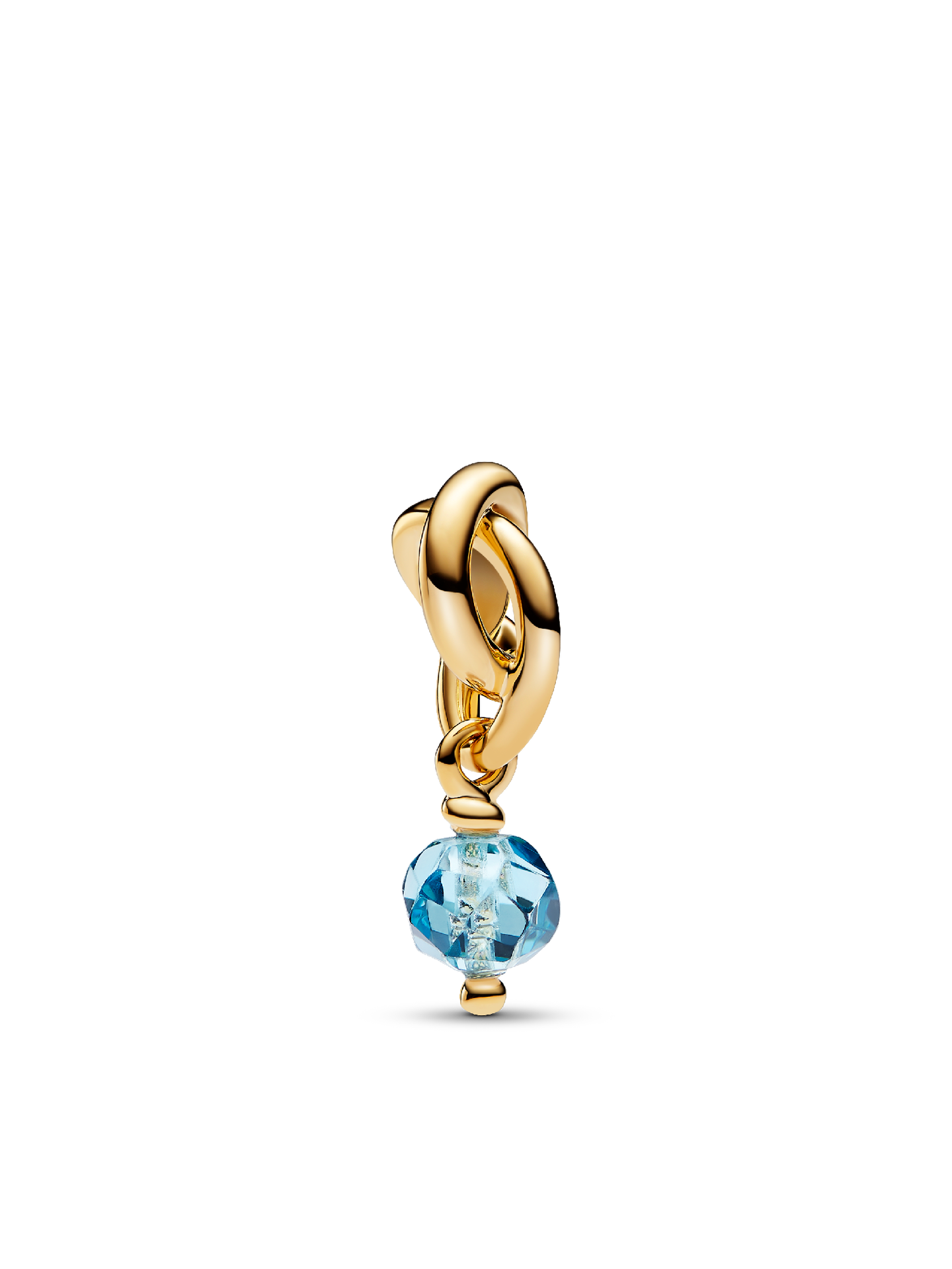 Pandora March Sea Aqua Blue Eternity Circle Dangle Charm, цвет: Позолоченный — фото 1