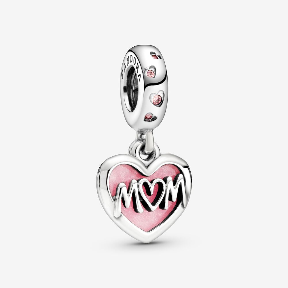 Mom Script Heart Dangle Charm | Pandora US