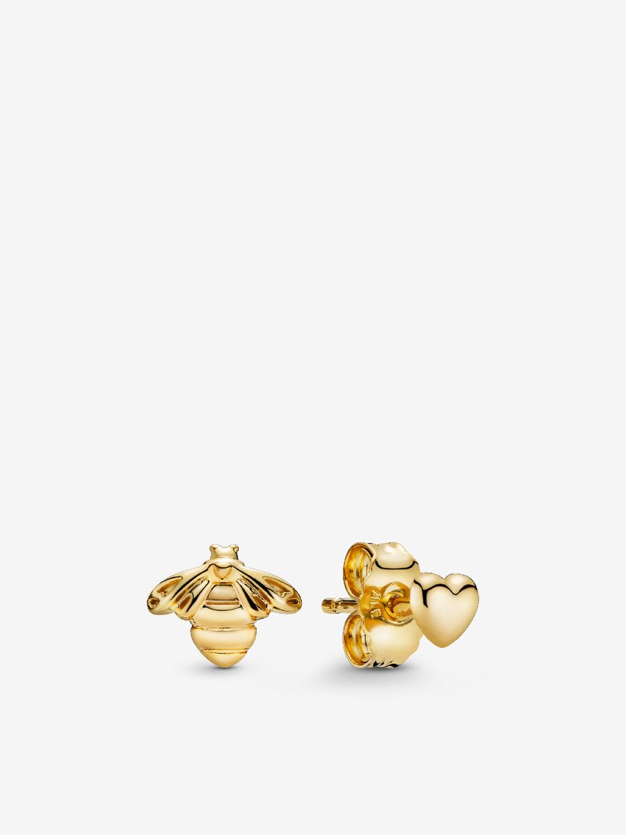 Bee & Heart Stud Earrings