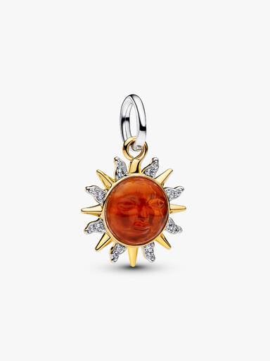 Swirling Sun Two-Tone Dangle Charm