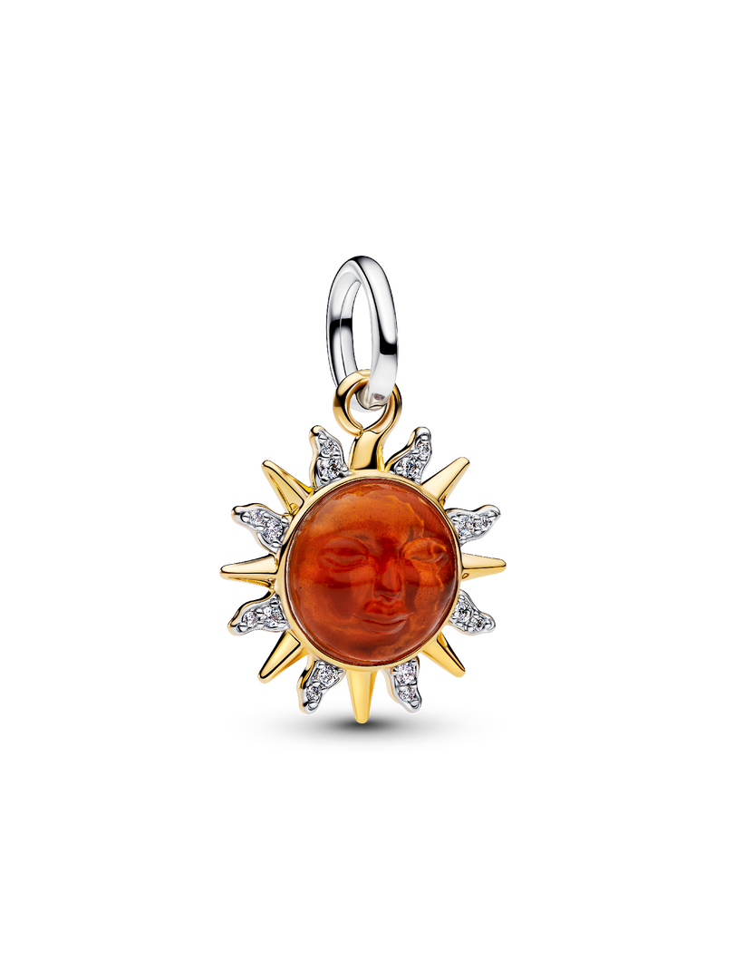 Swirling Sun Two-Tone Dangle Charm