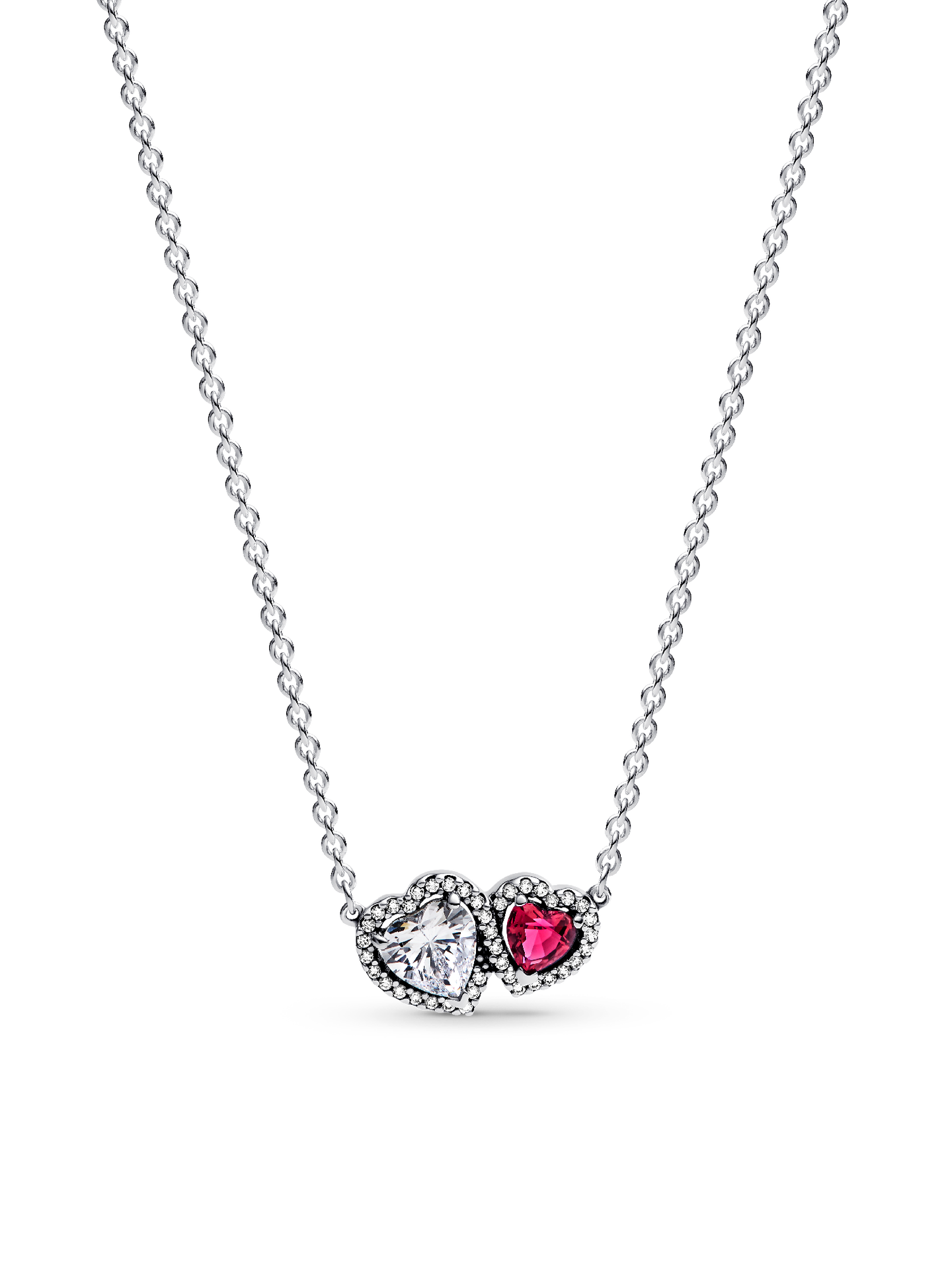 Женское колье Pandora Halo Hearts Pendant, цвет: Серебро — фото 1