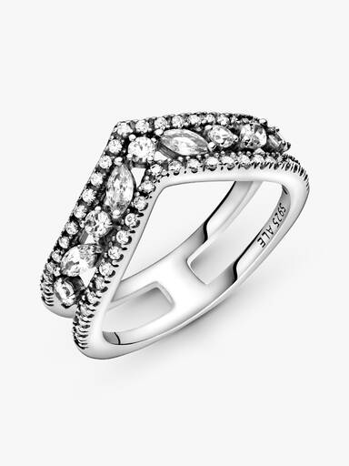 FINAL SALE - Sparkling Marquise Double Wishbone Ring
