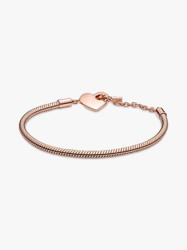 Pandora Moments Heart T-Bar Snake Chain Bracelet