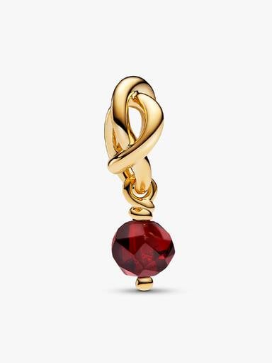 Faceted Red Eternity Circle Dangle Charm