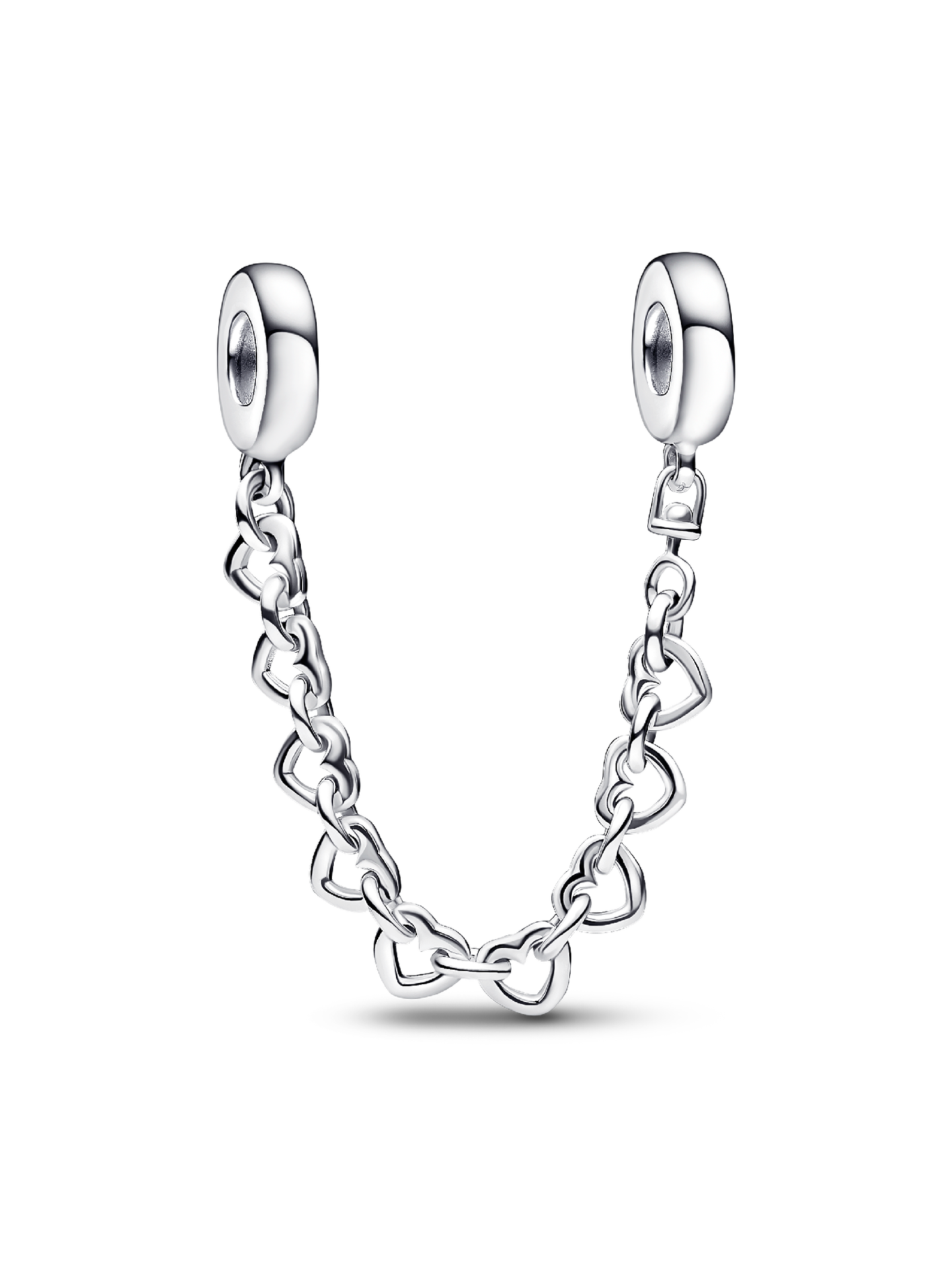 Женские украшения Pandora Linked Hearts Safety Chain, цвет: Серебро — фото 1