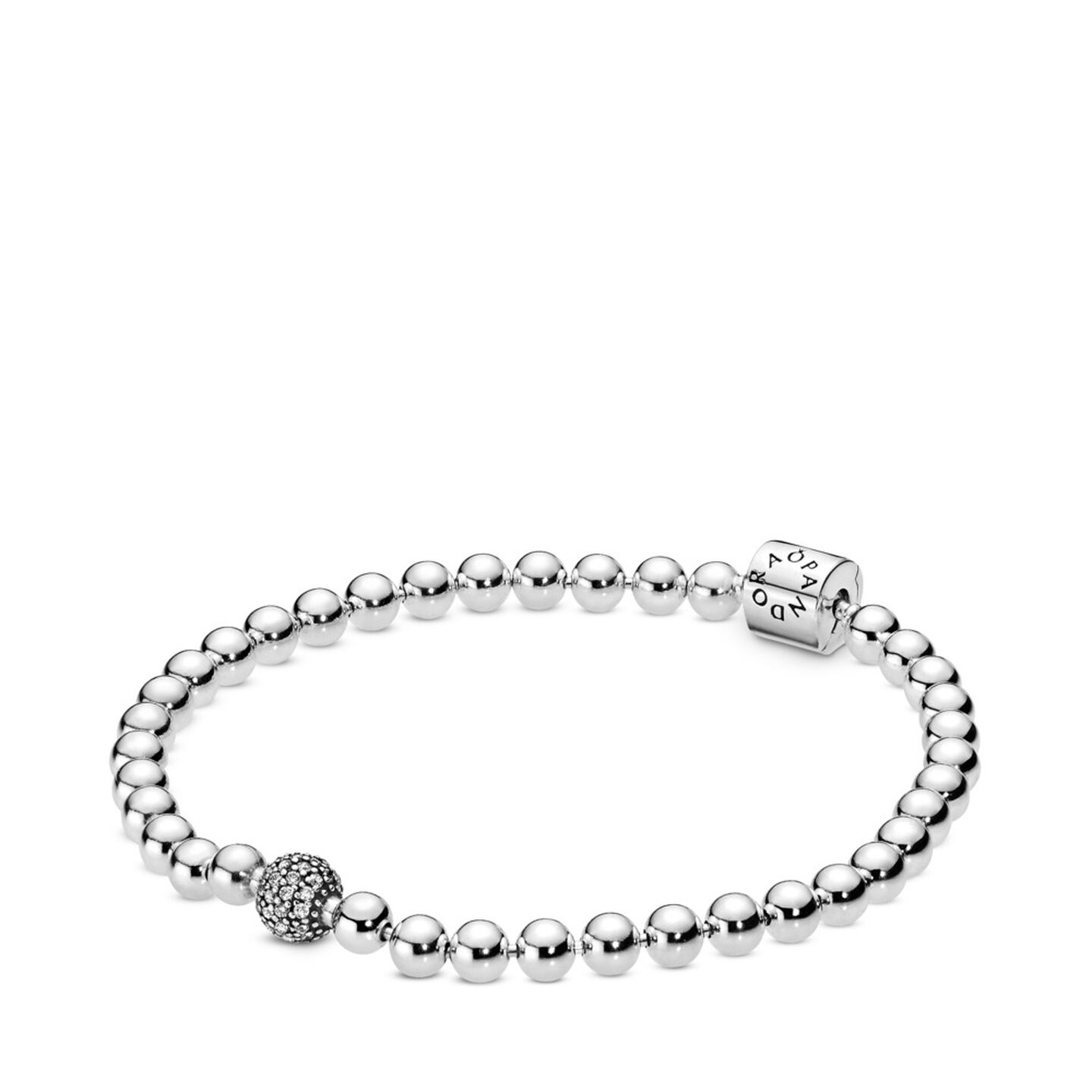 Женский браслет Pandora Beads & Pavé, Sterling silver, цвет: Серебро — фото 2