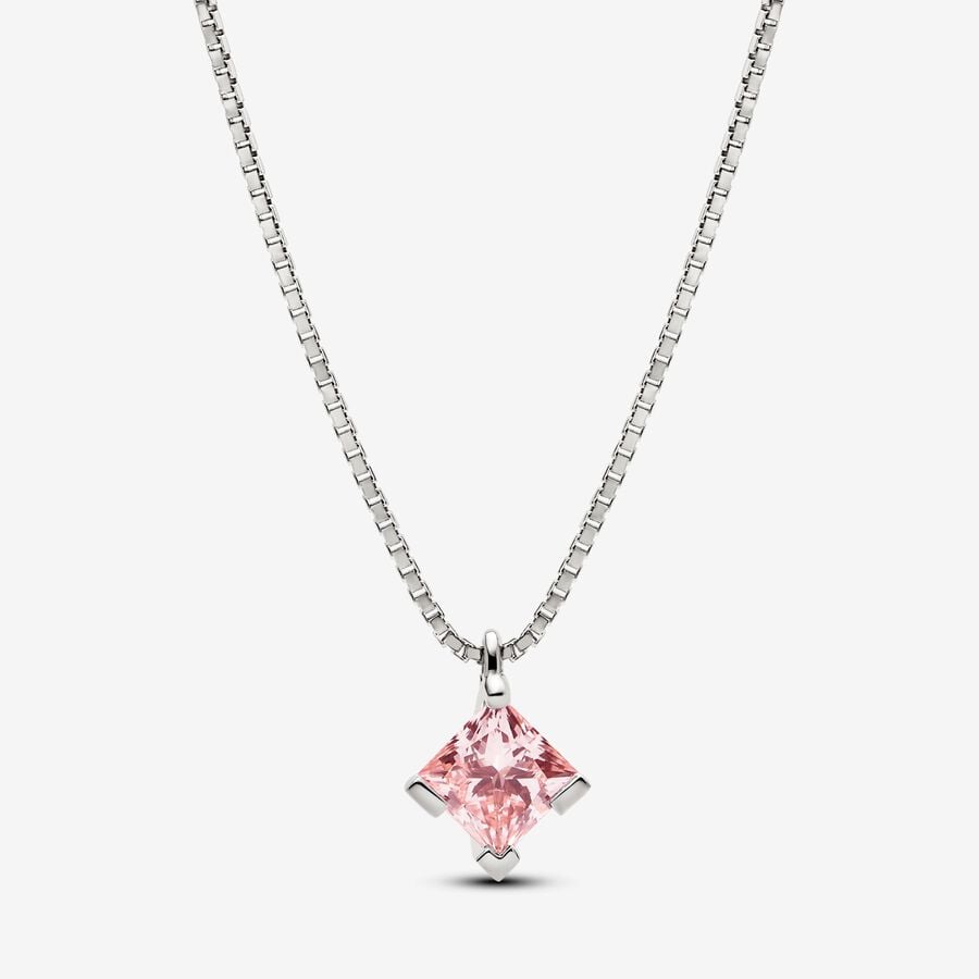 Pandora Nova Lab-grown Pink Diamond Pendant Necklace 1.00 carat tw 14k White Gold image number 0