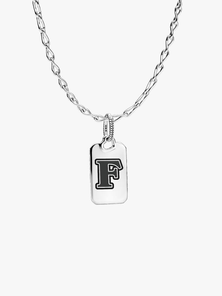 Letter F Rectangle Pendant