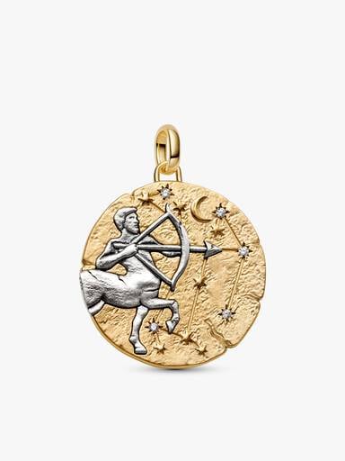 Oversized Sagittarius Medallion Necklace Set