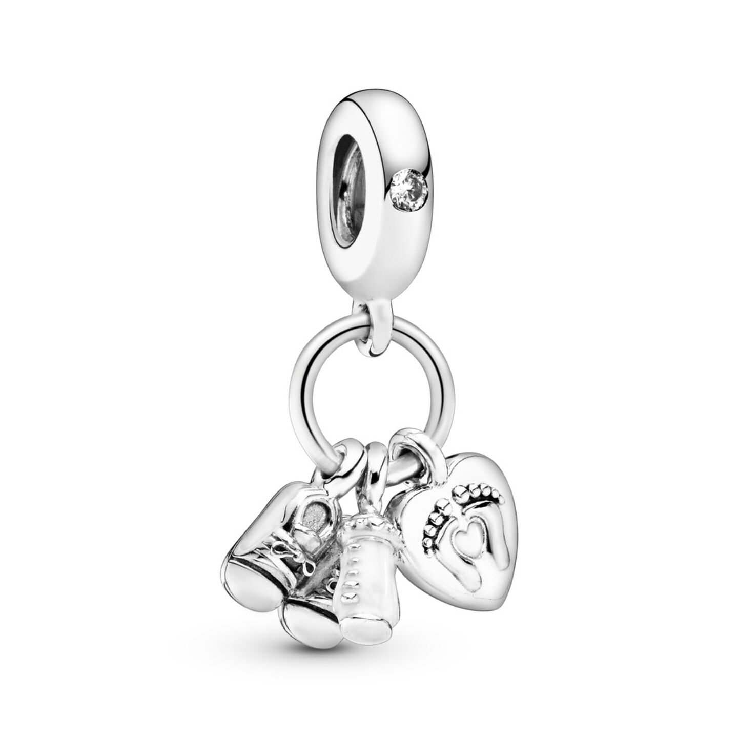 Обувь Pandora Baby Bottle and Shoes Dangle Charm, цвет: Серебро — фото 2