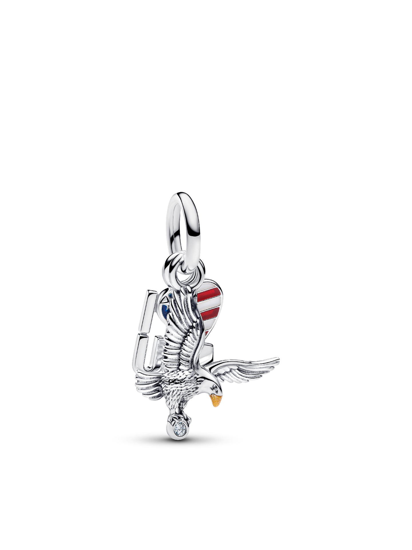 Женский шарм Pandora I Love USA Double Dangle Charm, цвет: Серебро — фото 1