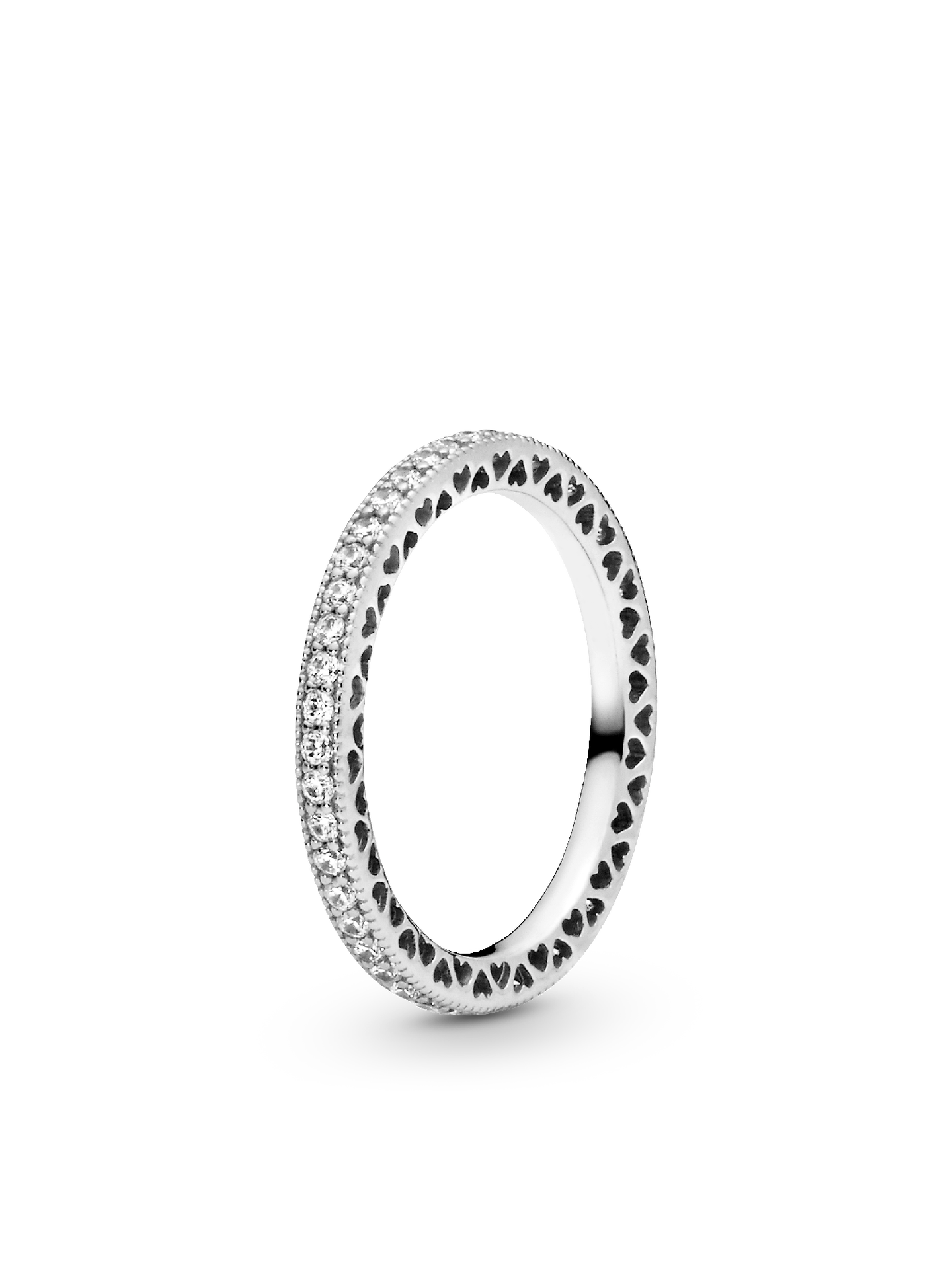 Женское кольцо Pandora Sparkle & Hearts, Sterling silver, цвет: Серебро — фото 1