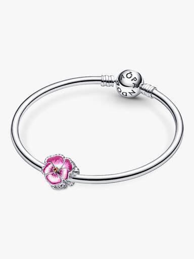 Pink Pansy Flower Charm