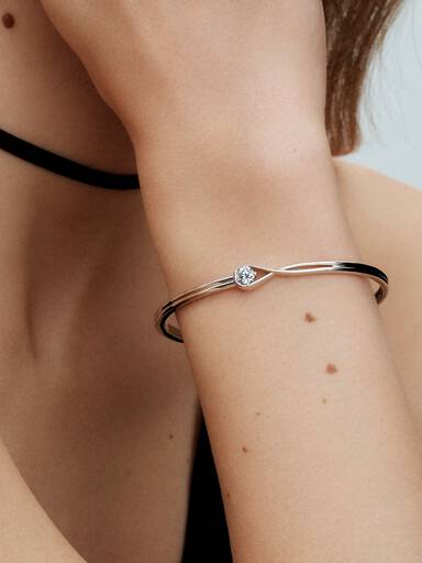 Pandora Infinite 14k White Gold Lab-grown Diamond Bangle