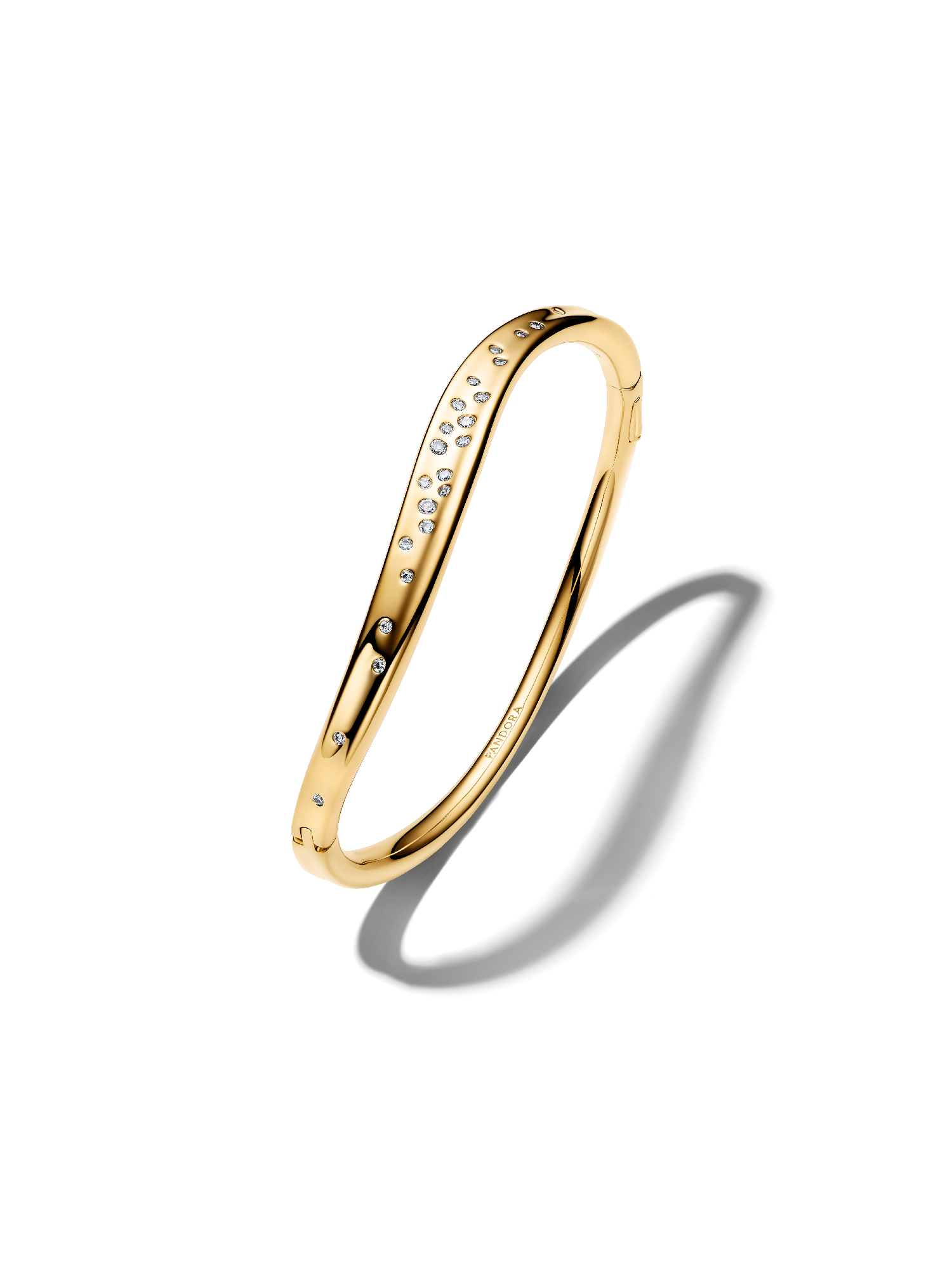 Organically Shaped Stone-Set Bangle | Gold plated | Pandora US