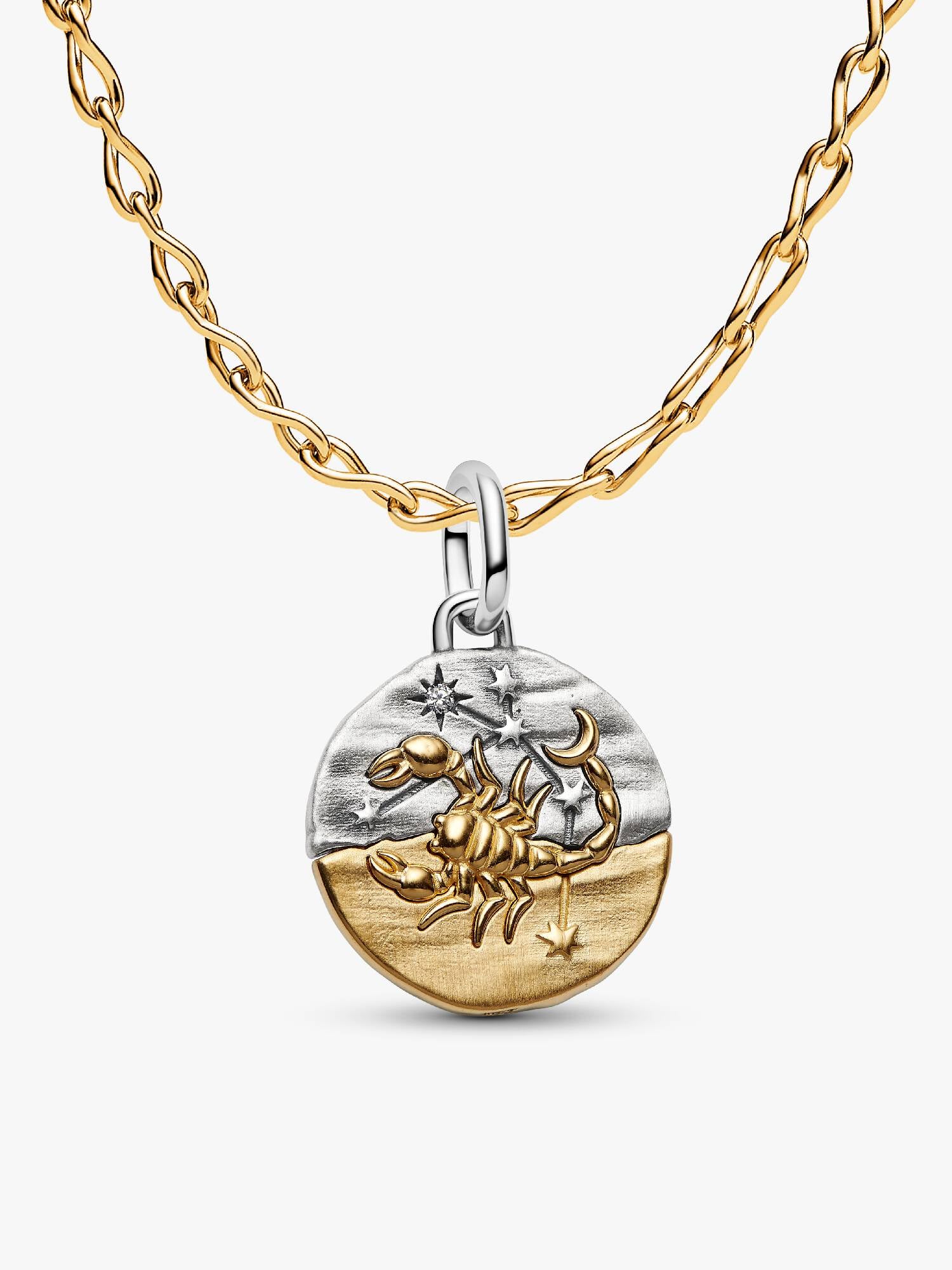 Scorpio Medallion Charm Necklace Set