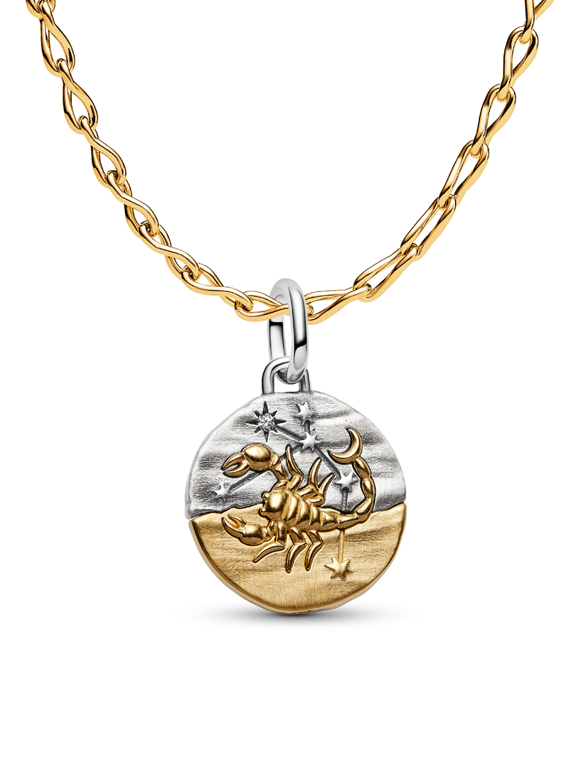Scorpio Medallion Charm Necklace Set