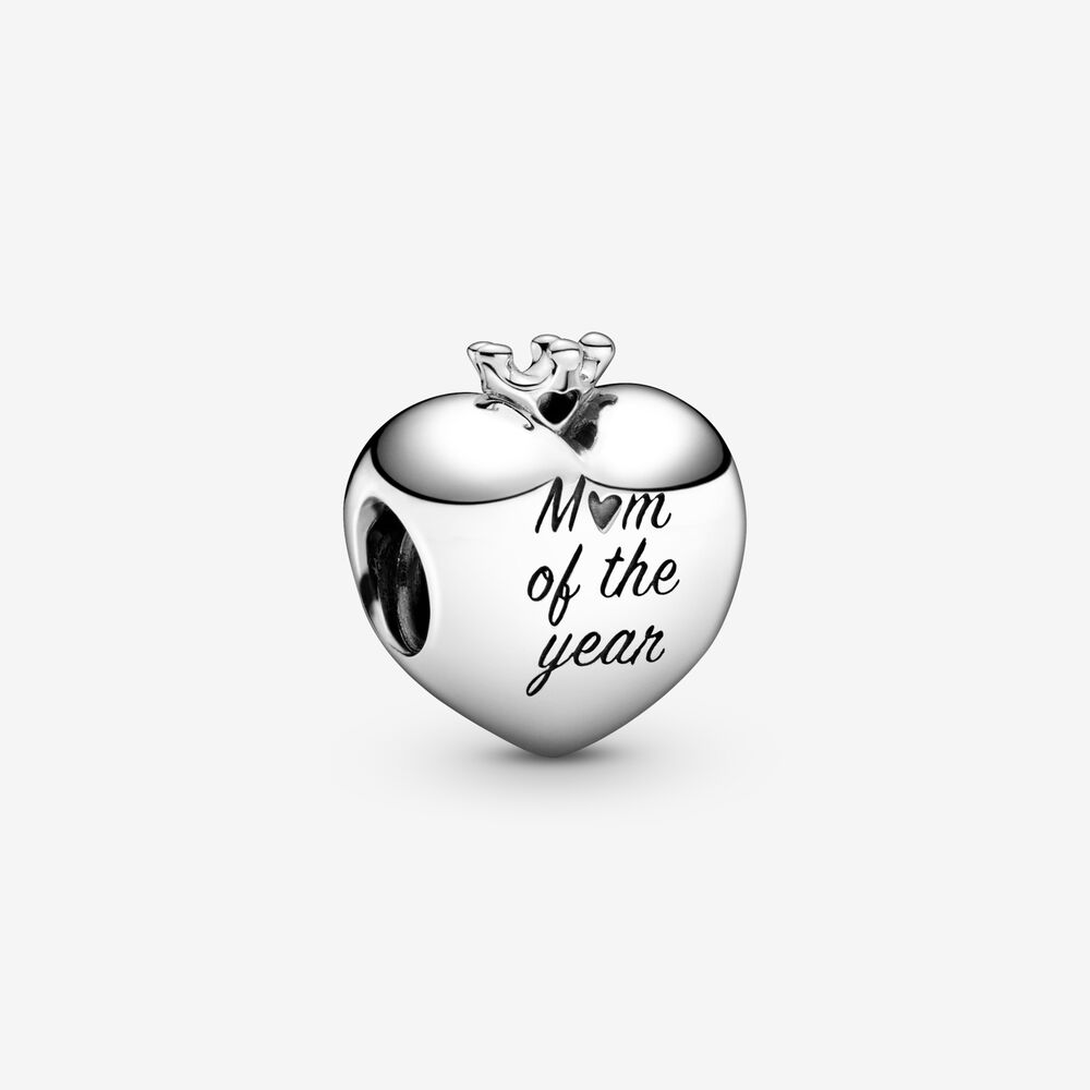Mom Of The Year Heart Charm | Sterling silver | Pandora US