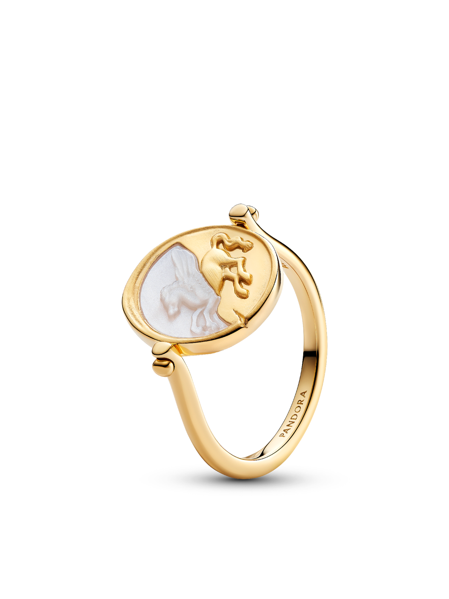 Женское кольцо Pandora Pegasus Reversible Medallion, цвет: Позолоченный