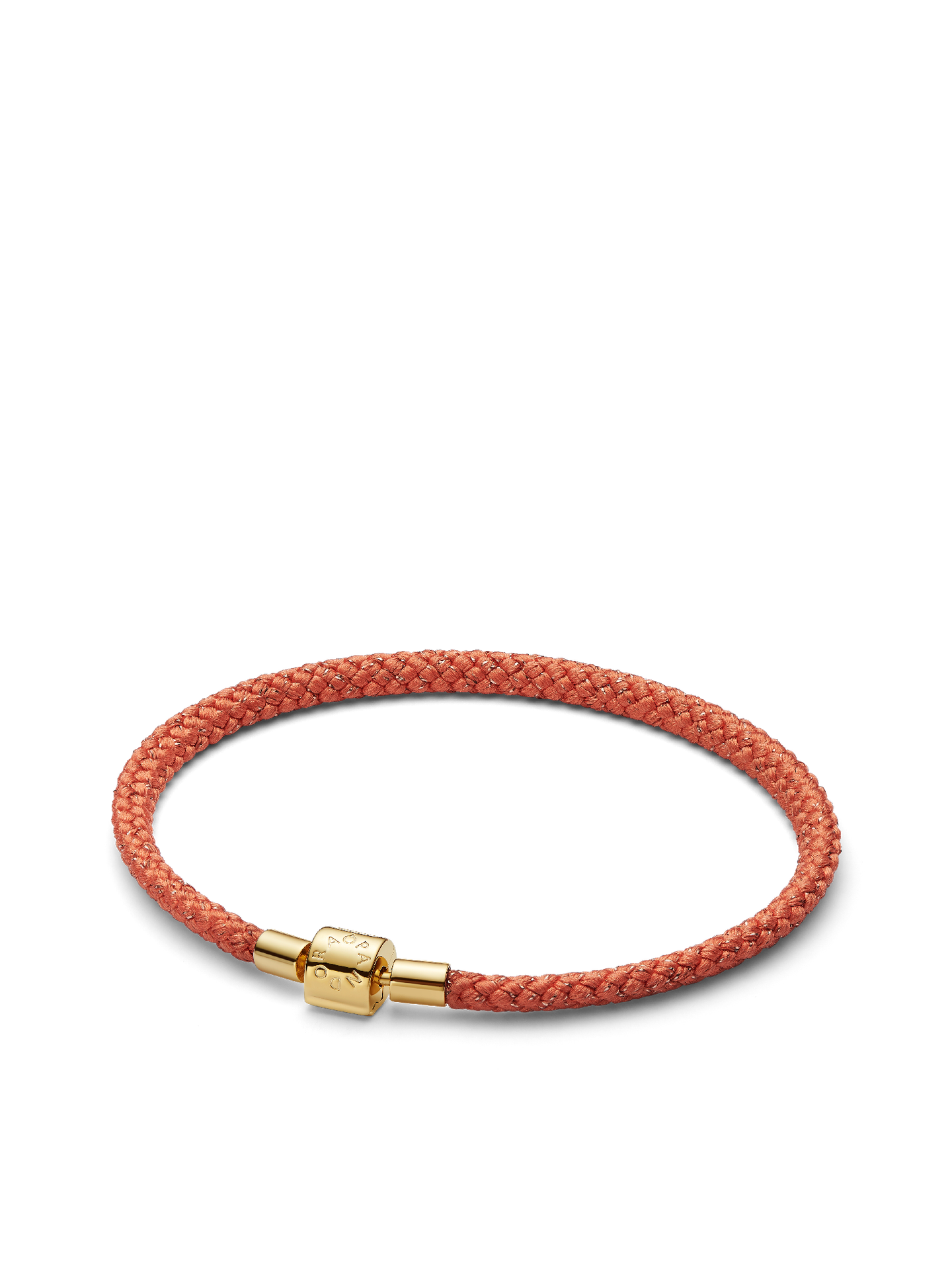 Женский браслет Pandora Shimmering Orange Cord, цвет: Позолоченный
