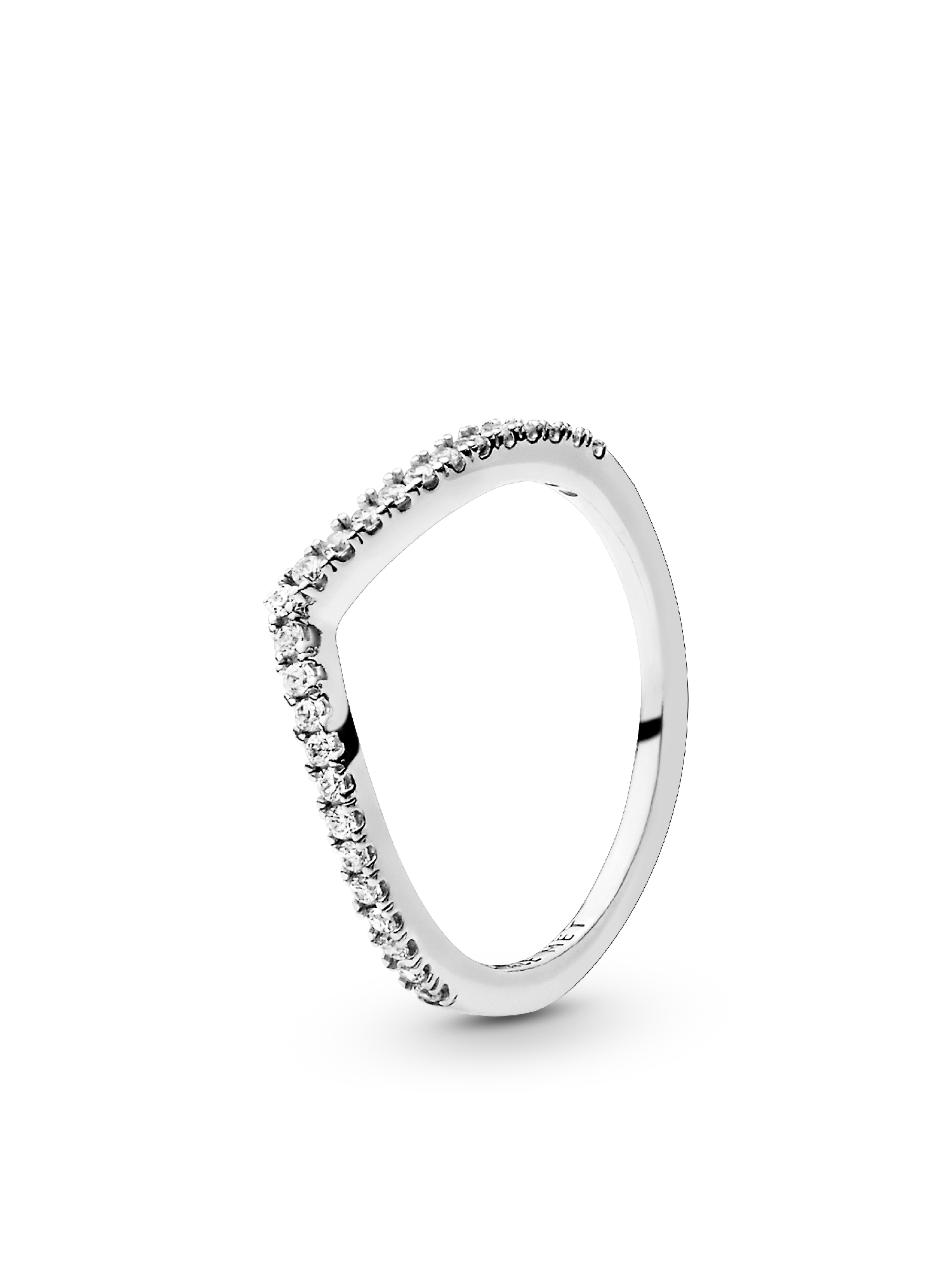 Shimmering Solitaire Wishbone Stacking Ring Set