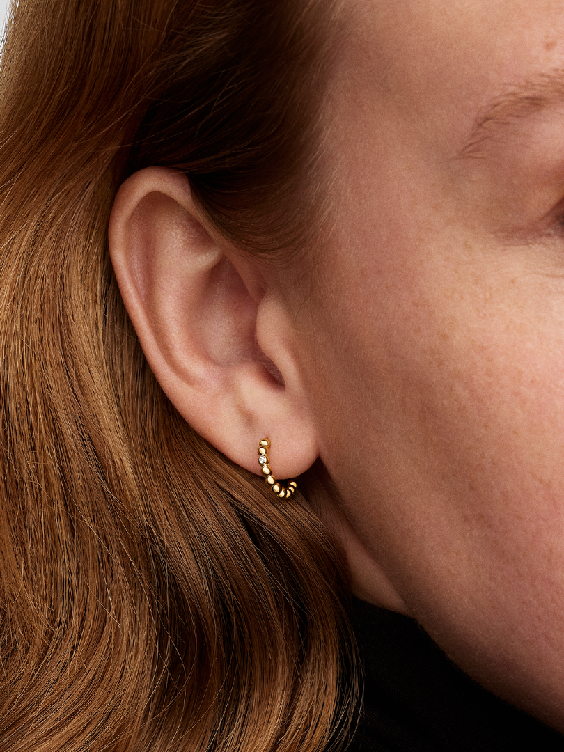 Beaded Huggie Earrings