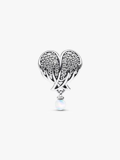 FINAL SALE - Sparkling Angel Wings & Heart Charm