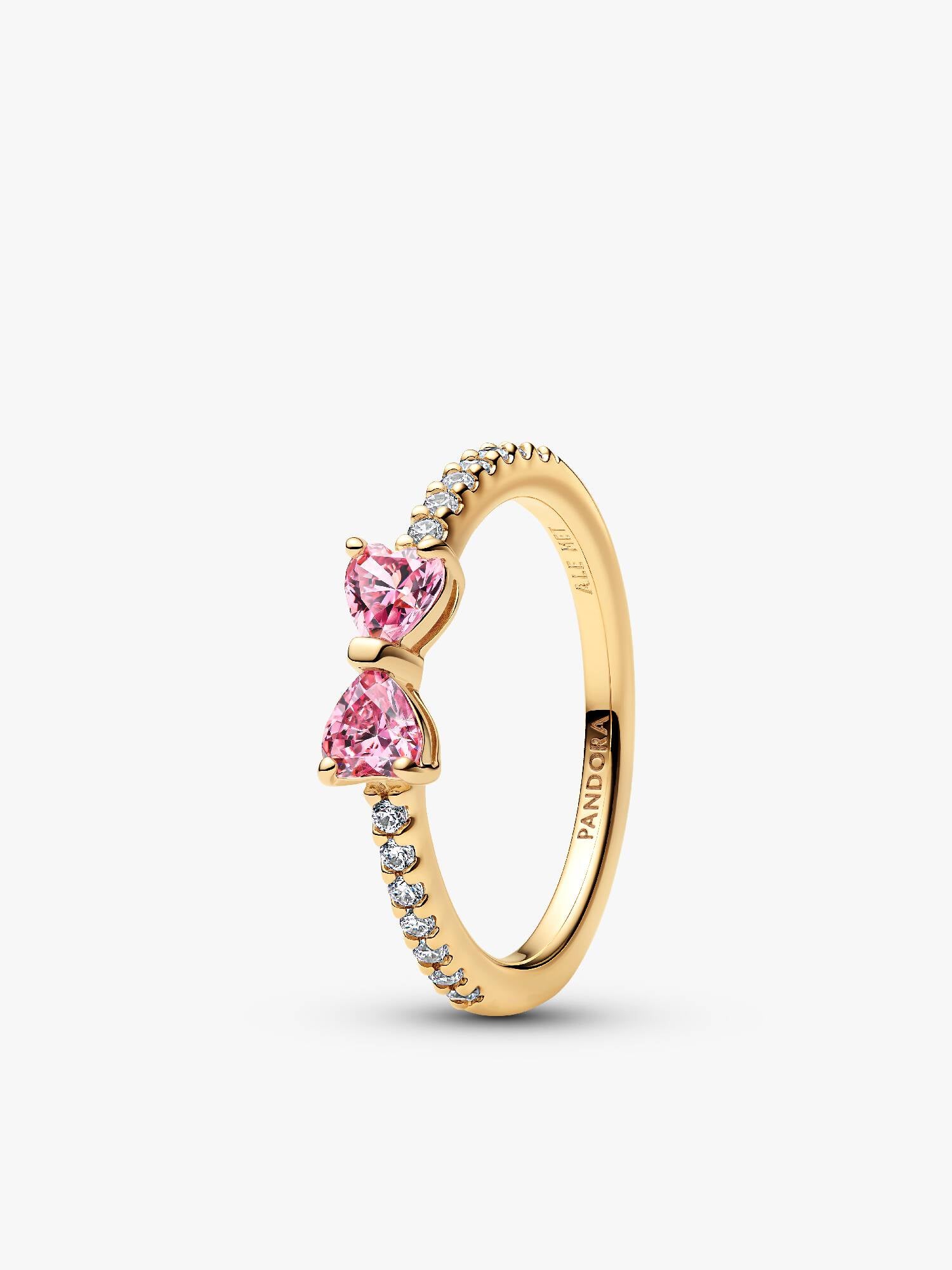 Sparkling Pink Bow Ring