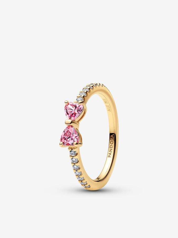Epidor Rings Sparkling Pink Bow Ring | Gold plated | Pandora US