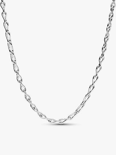 Engravable Rectangle Tag Pendant & Infinity Chain Necklace Set