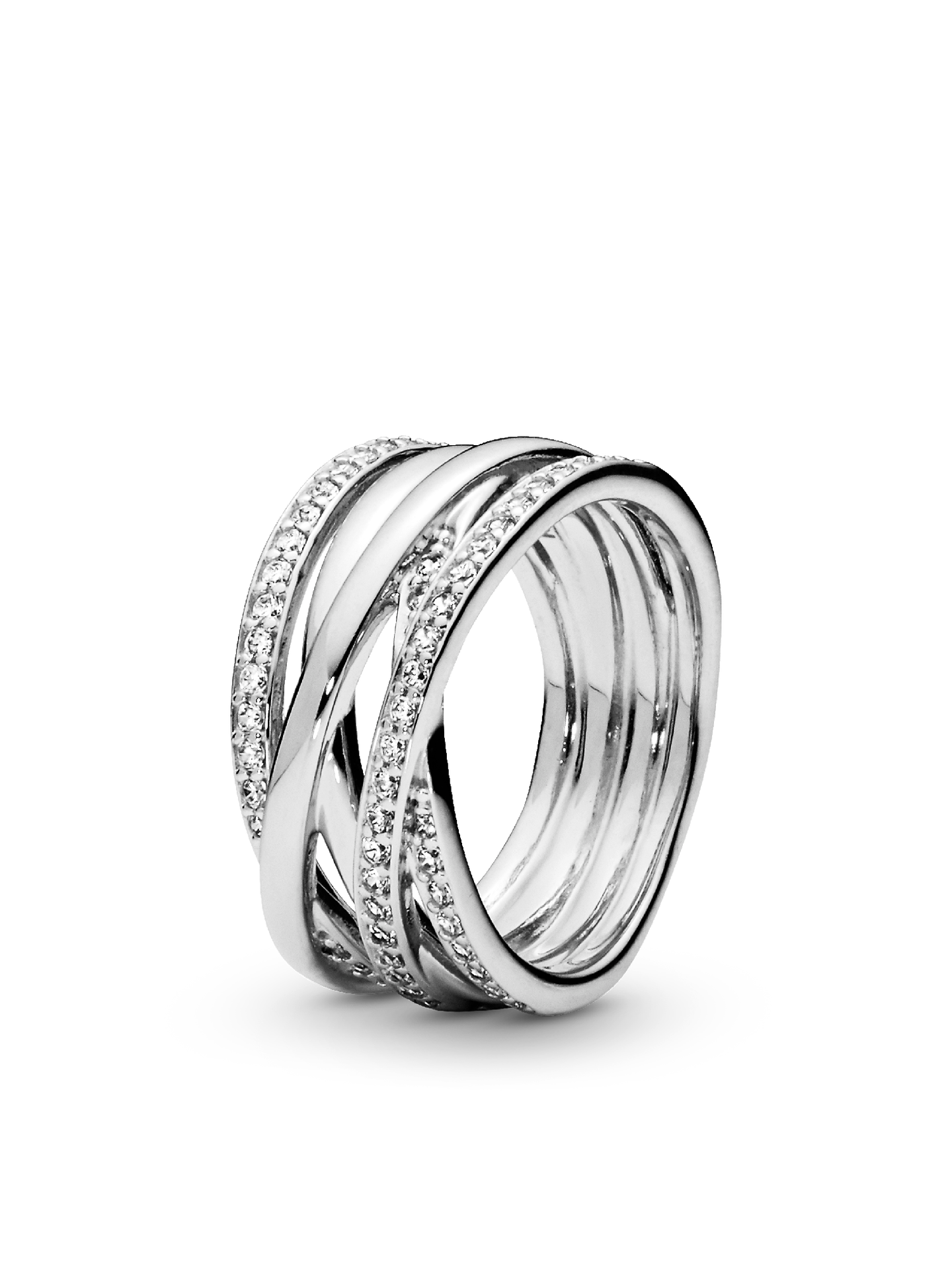Женское кольцо Pandora Sparkling & Polished Lines, Sterling silver, цвет: Серебро — фото 1