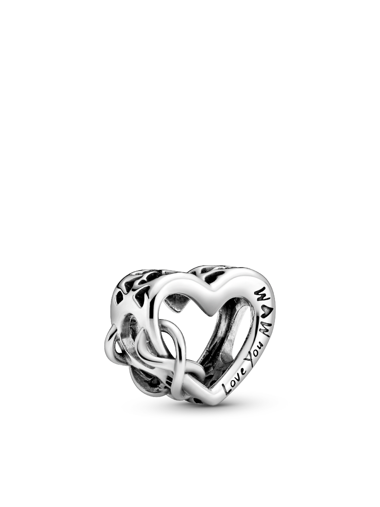 Женский шарм Pandora Love You Mom Infinity Heart Charm, цвет: Серебро — фото 1