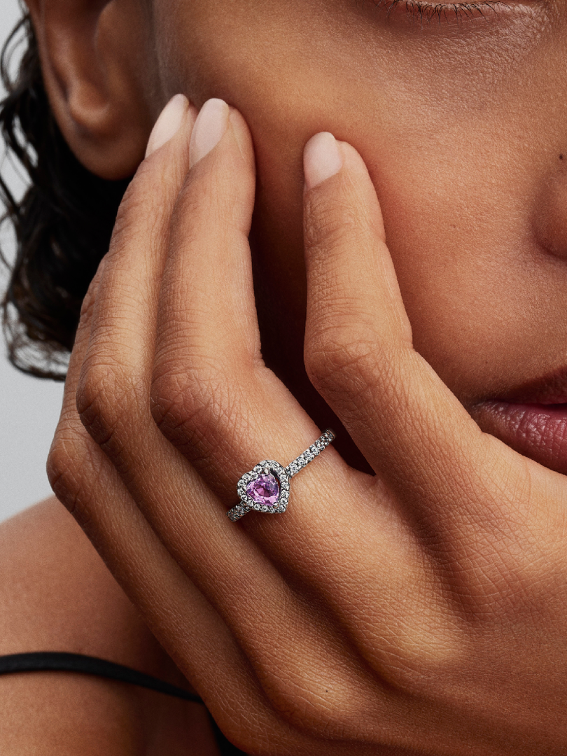 Elevated Light Purple Heart Ring
