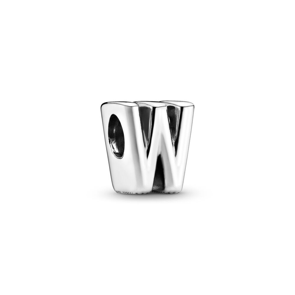 8 Letter W alphabet charms silver plated 