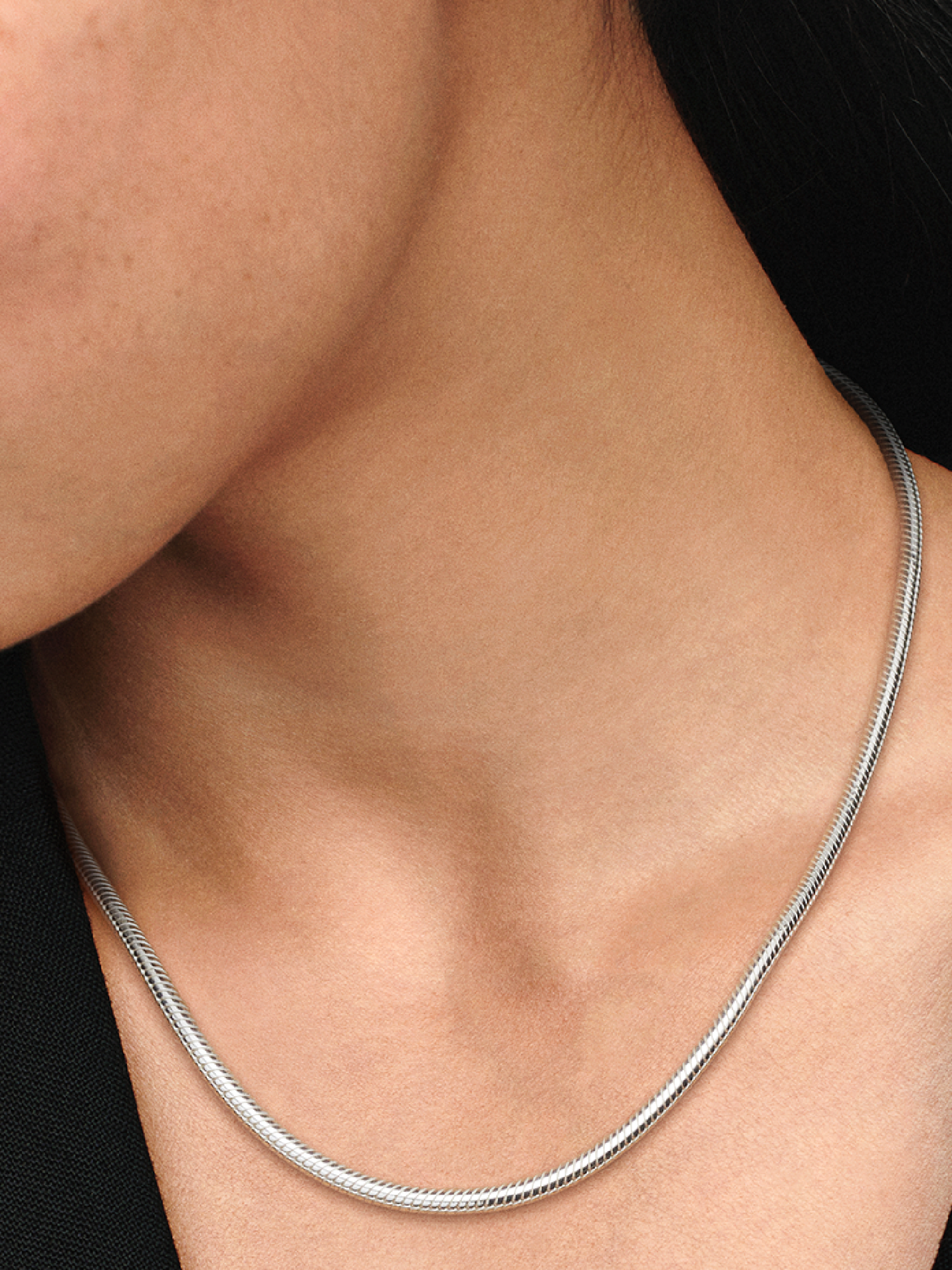 Женская цепочка Pandora Moments Snake Chain, Sterling silver, цвет: Серебро — фото 3