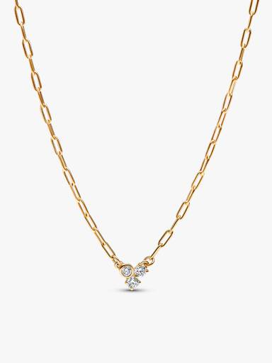 Lab-Grown Diamond Cluster Paperclip Necklace & Bracelet Set