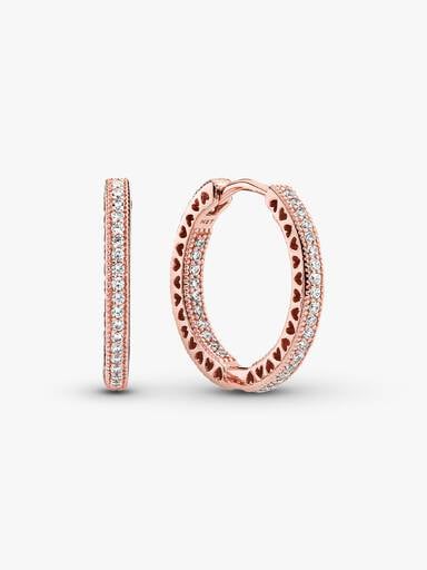 FINAL SALE - Sparkle and Hearts Hoop Earrings