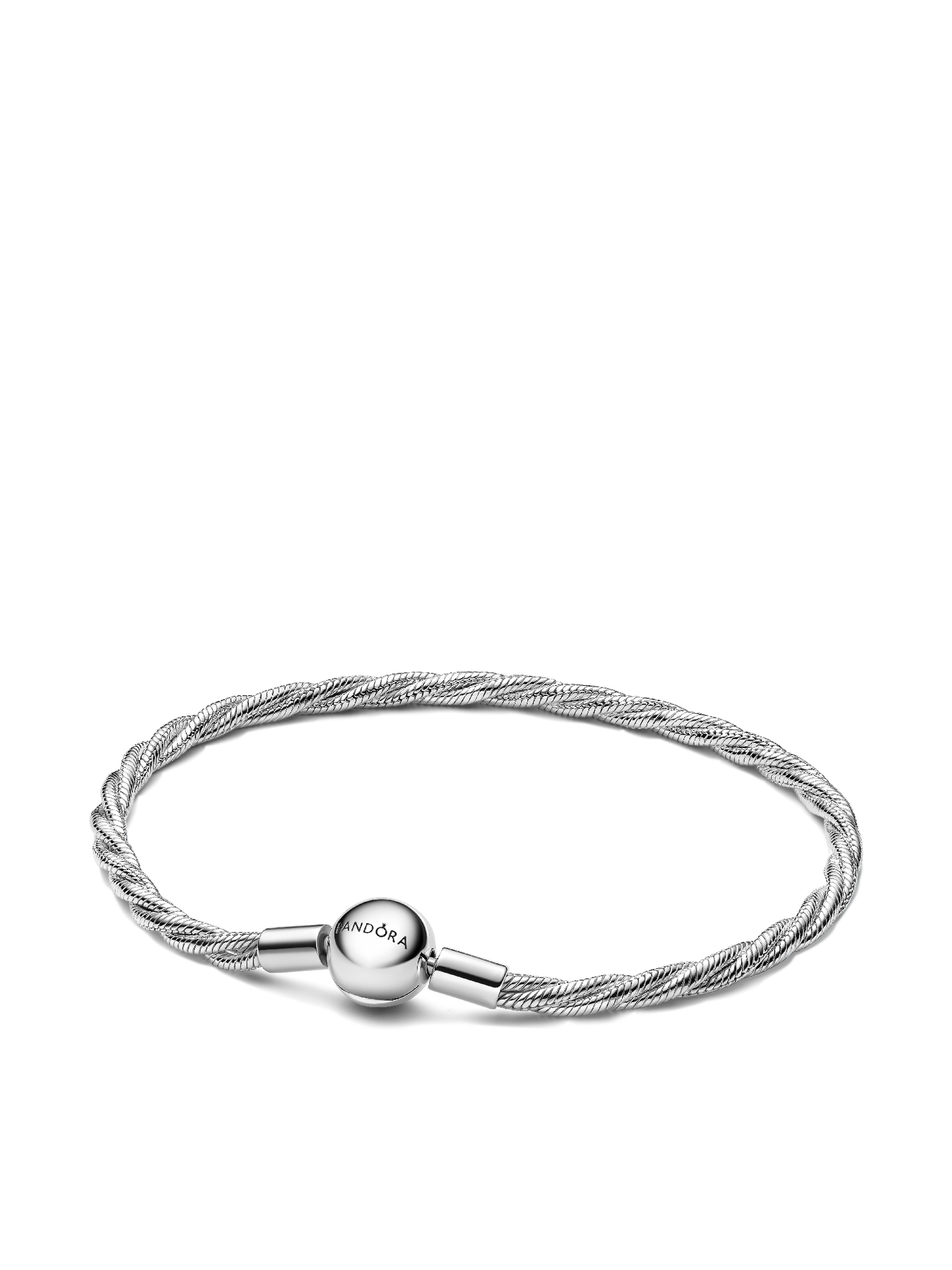 Женские украшения Pandora Round Clasp Twisted Snake Chain, цвет: Серебро — фото 1