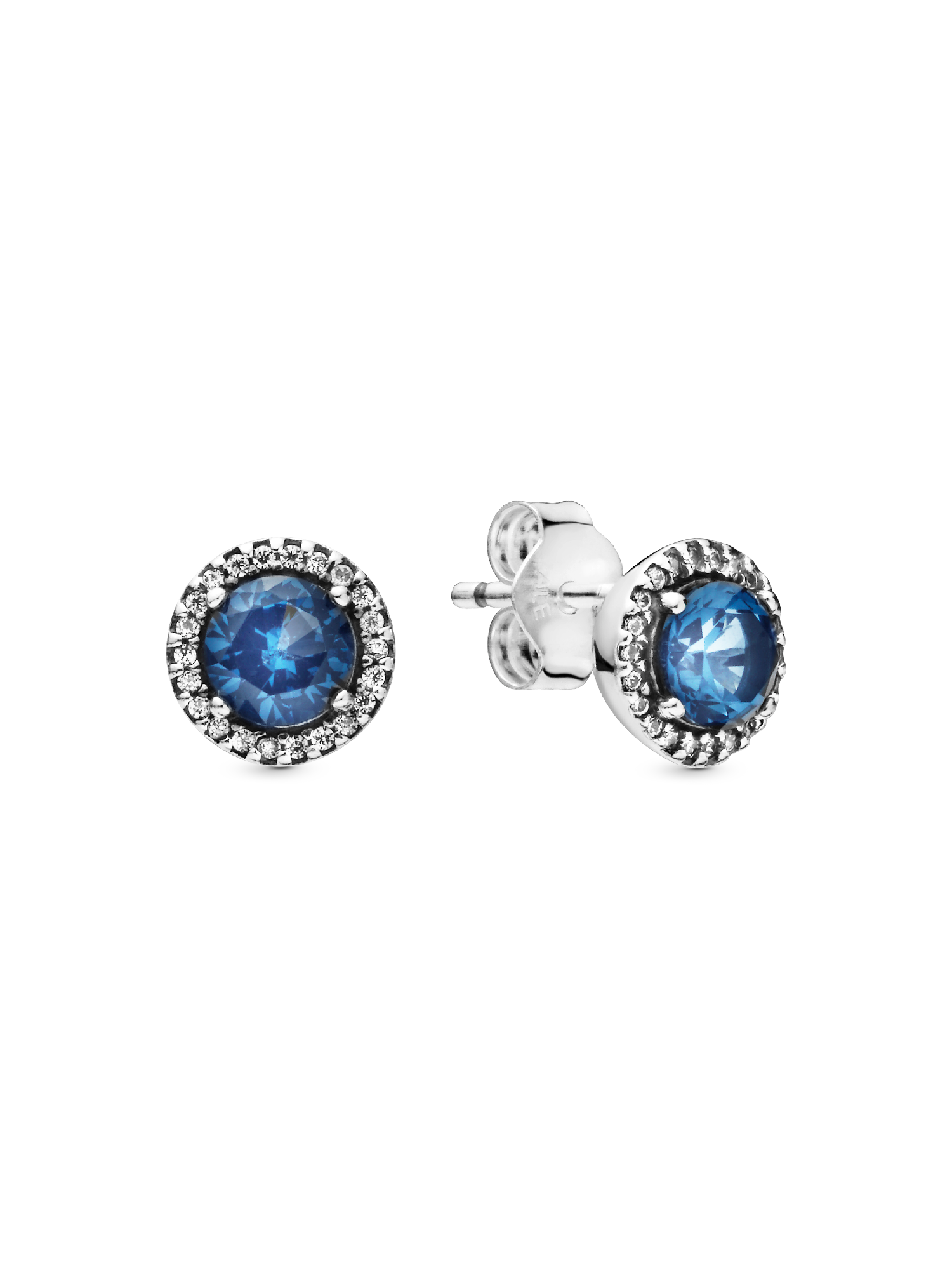 FINAL SALE - Blue Round Sparkle Stud Earrings